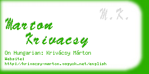marton krivacsy business card
