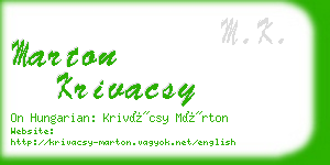 marton krivacsy business card
